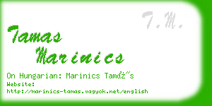 tamas marinics business card